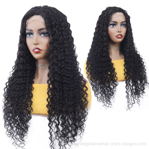 Loose Deep Wave Human Hair 4X4 Lace Front Wigs Hot Selling Malaysian Loose Deep Hair Lace Closure Wig Large Stock For Wholesale